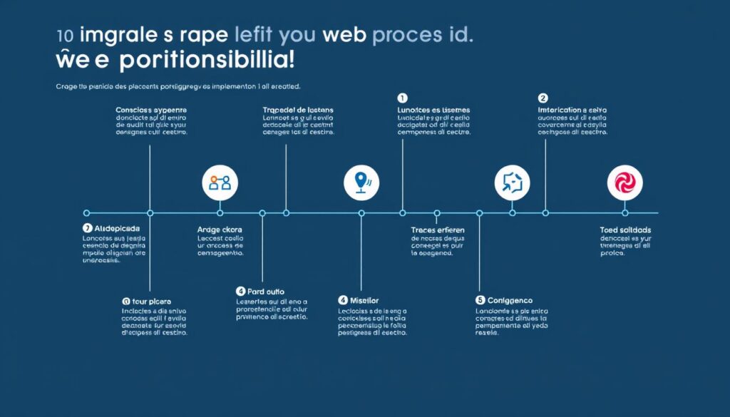Infografía de proceso de implementación de estrategia de posicionamiento web